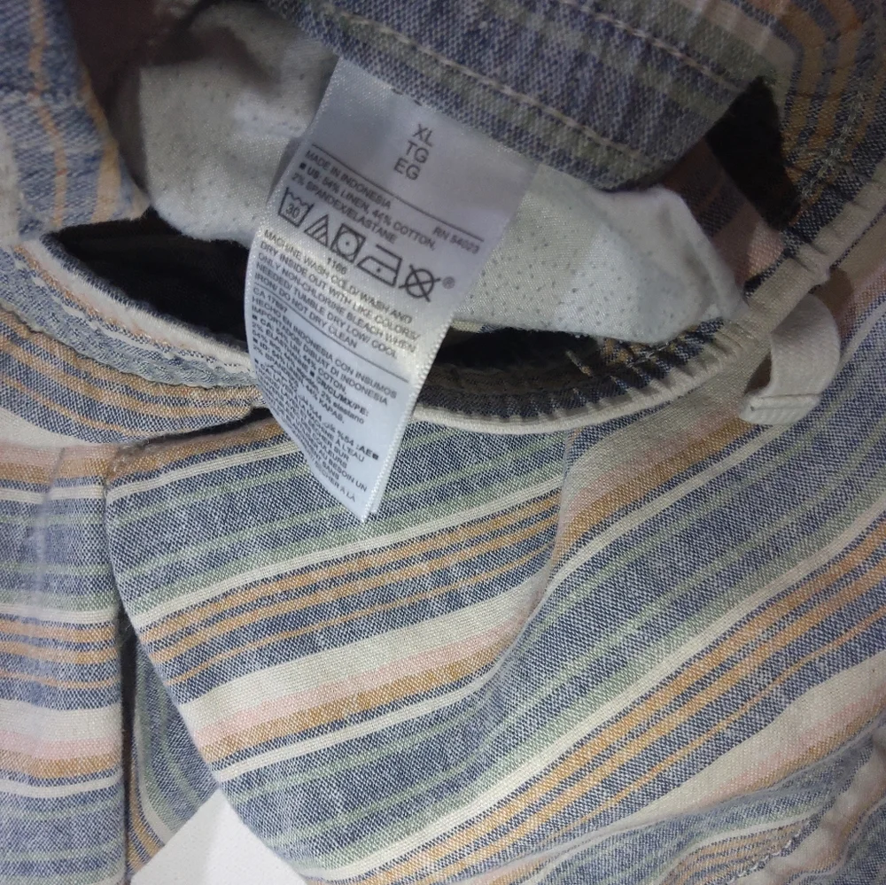 Old Navy Linen Blend Shorts Mens XL Blue Pink White Pastel Coastal Relaxed‎ Fit